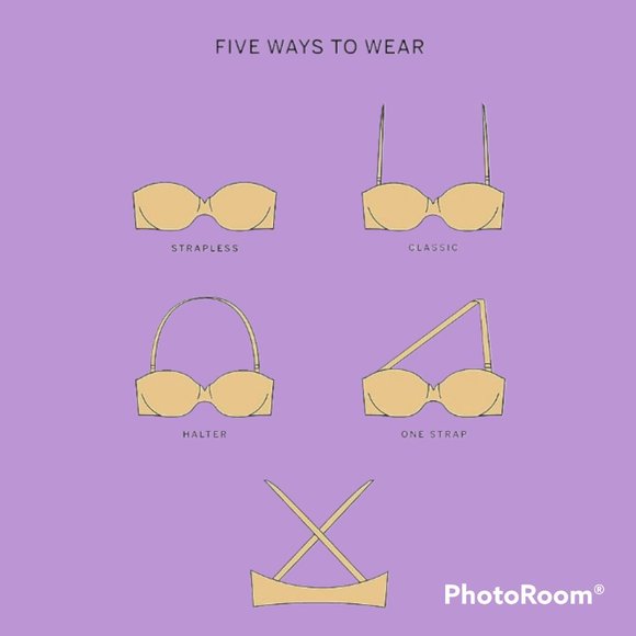 SOFT PINK FLORAL  Multiway/Convertible Bra - Size 8A with 62cm Band  BNWT - Picture 3 of 3